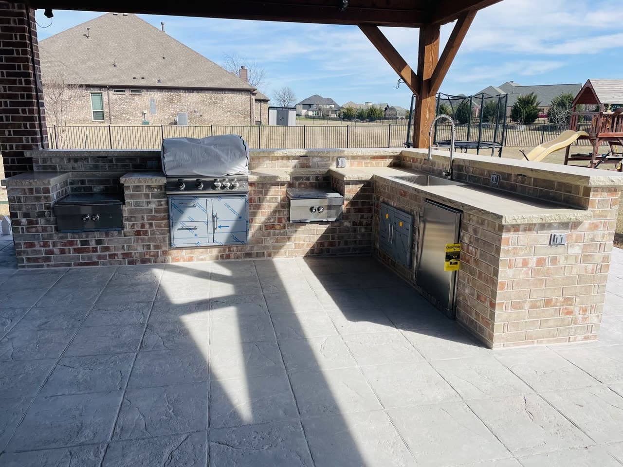 Stone outdoor kitchen